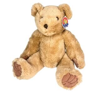 My Town Golden Teddy Bear Plush 13” Sitting Stuffed Animal Faux Fur New